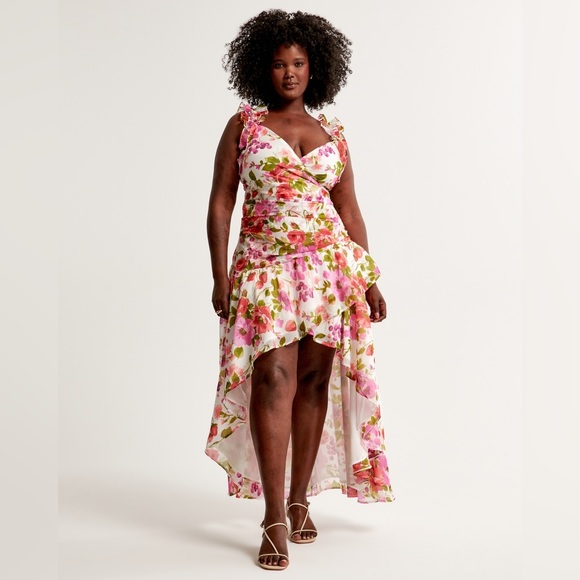 Abercrombie & Fitch | Ruffle Strap High-Low Maxi Dress - Picture 2 of 13